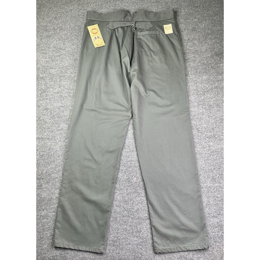 Wah Maker Frontier Clothing Pants Mens 42 Green‎ Herringbone Cinch Back USA Made